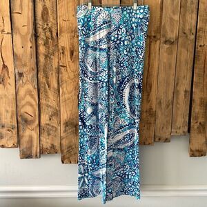LILLY‎ PULITZER Women's XXS Georgia May Palazzo Pant Resort White Midnight Blue